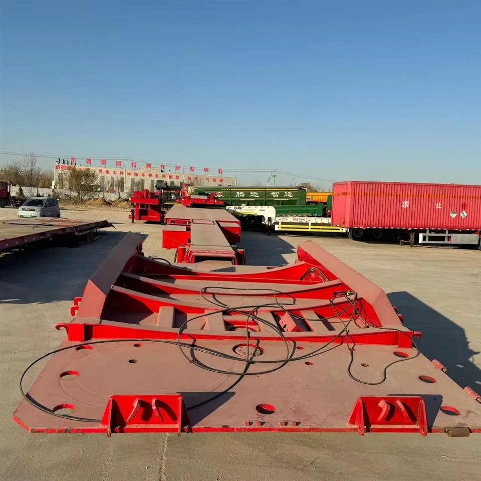 Fabrikkgrossist tilpasset 3 aksler 60 tonn 4 aksler 100T stål Lowboy Semi Trailer Low Bed Loader Truck Trailer Til salgs